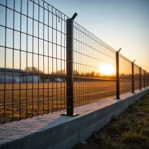 Kompletne Ogrodzenie Z Siatki Z Podmurówką